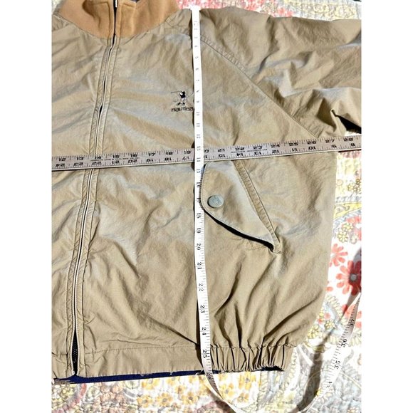 Vintage Nautica Reversible Men Khaki Navy Blue Golf Pattern lightweight sz L 90s - Picture 10 of 14